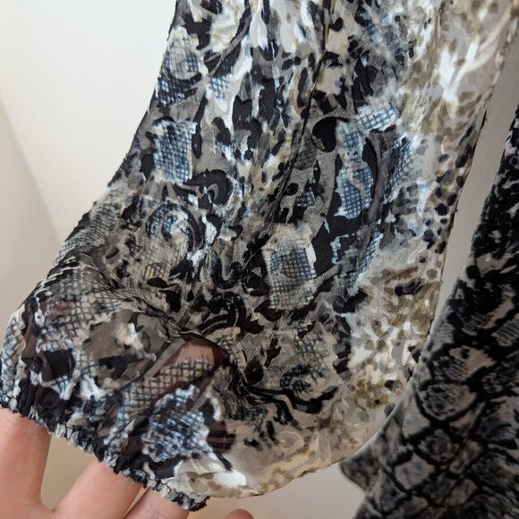 Alice+Olivia Coco Burnout Midi Crepe de Chine Silk Dress, Sz 0 - Picture 3 of 9